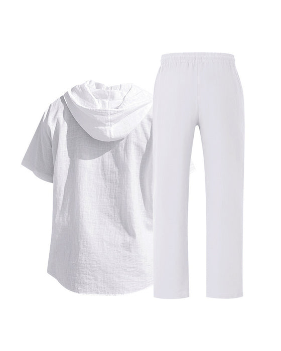 Heren Lichtgewicht Capuchon Tweedelig Set Voor Zomer Casual Wear