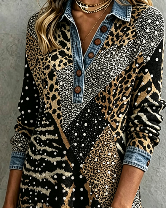 Jurk Luipaard Dier Casual