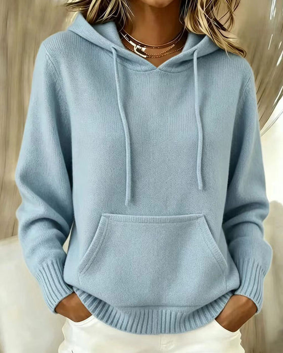 Pullover Effen Kleur Lange Mouwen