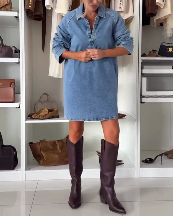 Jurk Wijd Driekwart Raglanmouwen