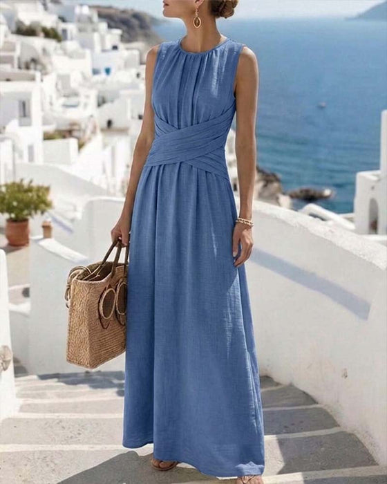 Jurk Kruising Taille Mouwloos