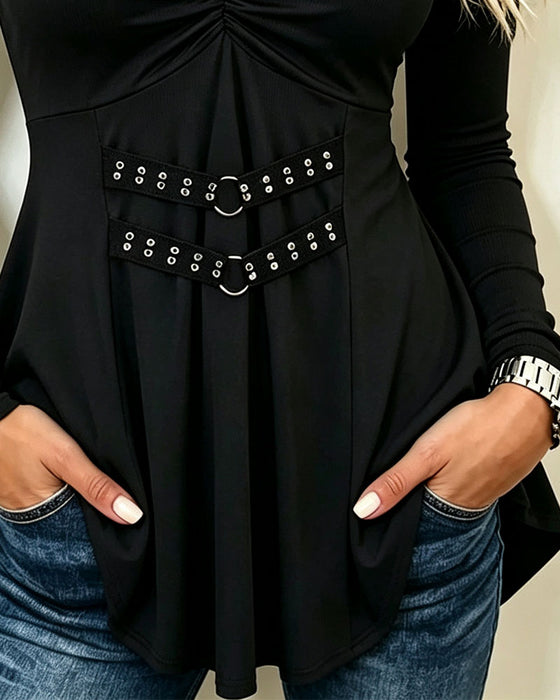 Top Metalen Ring Gerimpeld Casual