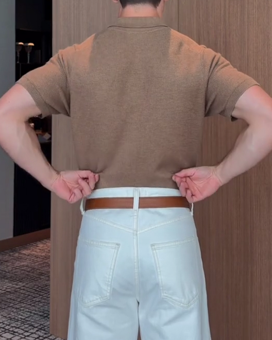 Heren T-Shirt Met Losse Pasvorm En Casual Polo-Kraag