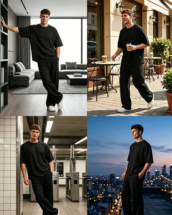 Set Heren Casual Effen Korte Mouw