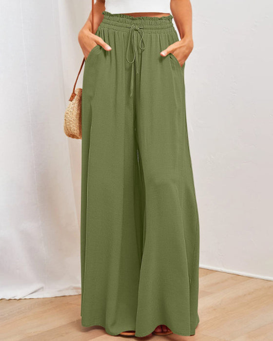 Broek Trekkoord Casual Wijd-Been