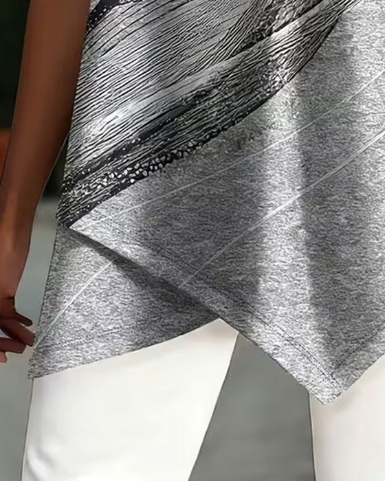 T-Shirt Korte Mouw Asymmetrische Zoom
