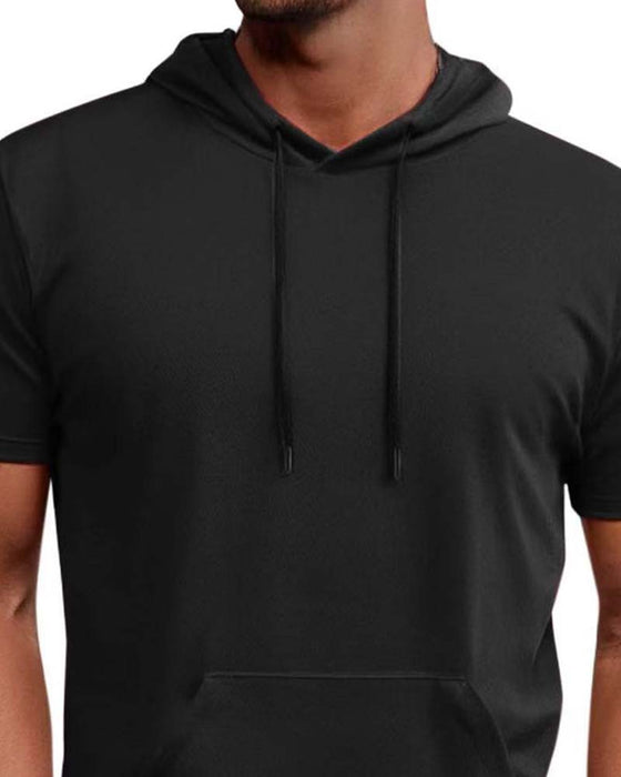 T-Shirt Capuchon Snel Droog Korte Mouw