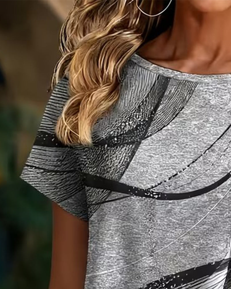 T-Shirt Korte Mouw Asymmetrische Zoom