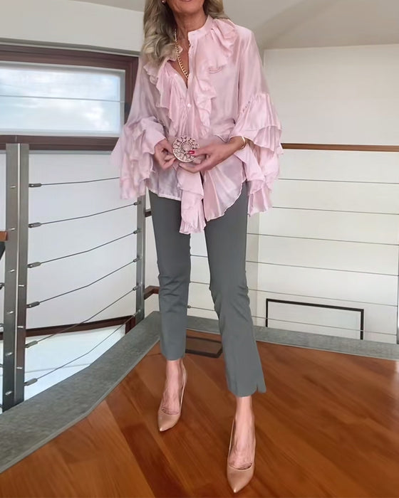 Blouse Modieus Gerimpeld