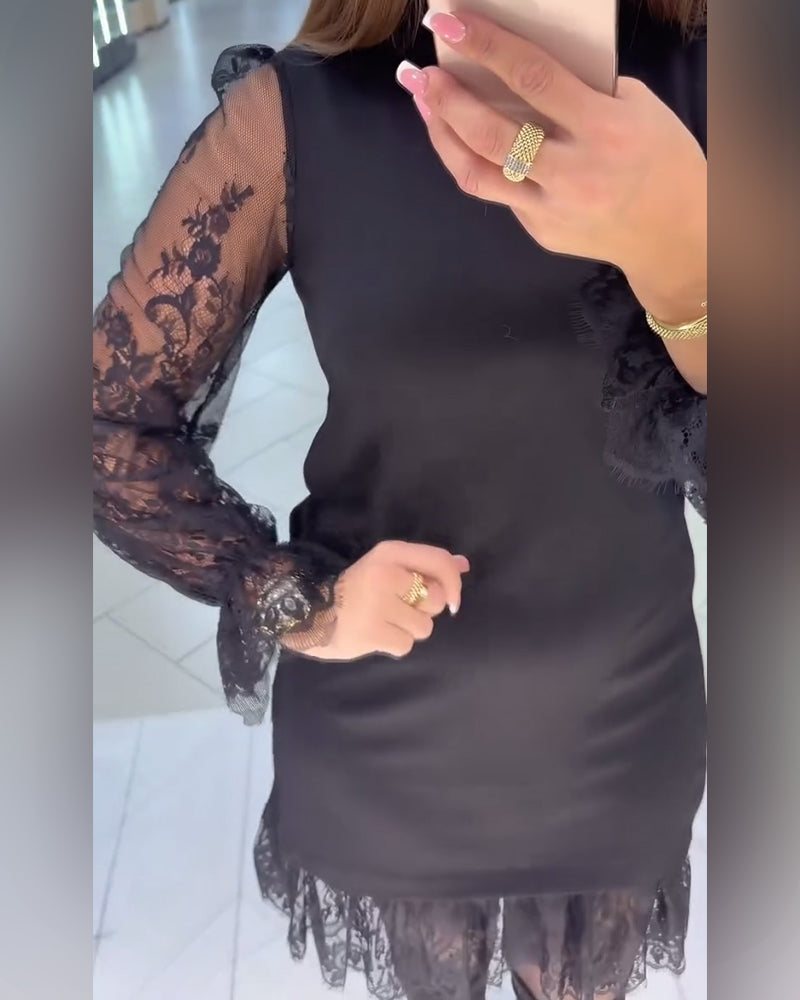 Kant Afgezet Patchwork Jurk