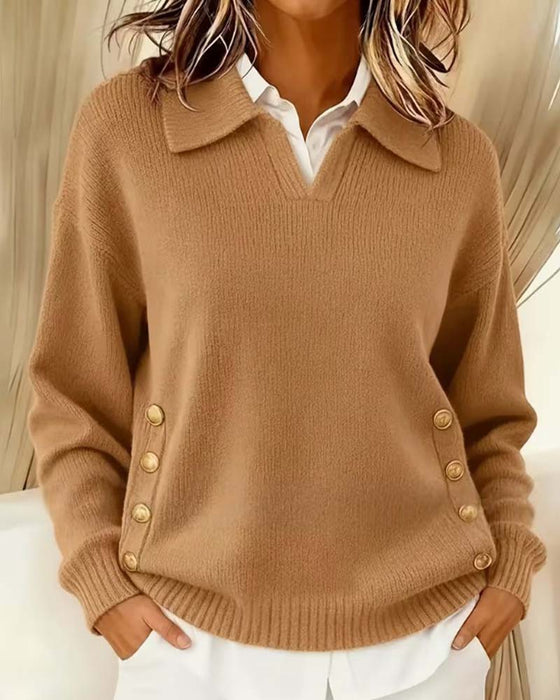 Pullover Lange Mouwen Effen Kleur