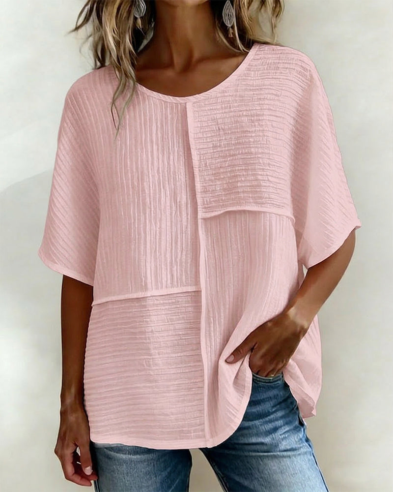 Top Verticaal Gestructureerd Patchwork Los
