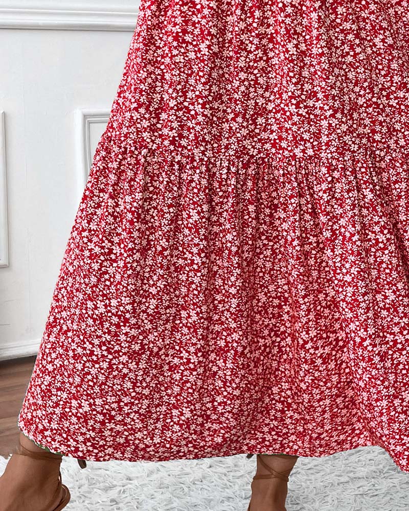 Rok Gelaagd Kleine Bloemenprint A-Lijn Lang