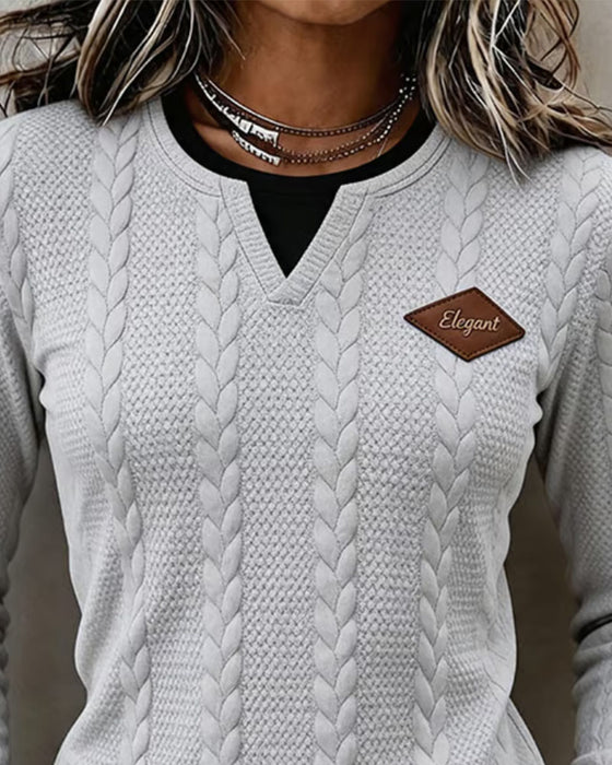 Top V-Hals Casual Lange Mouw