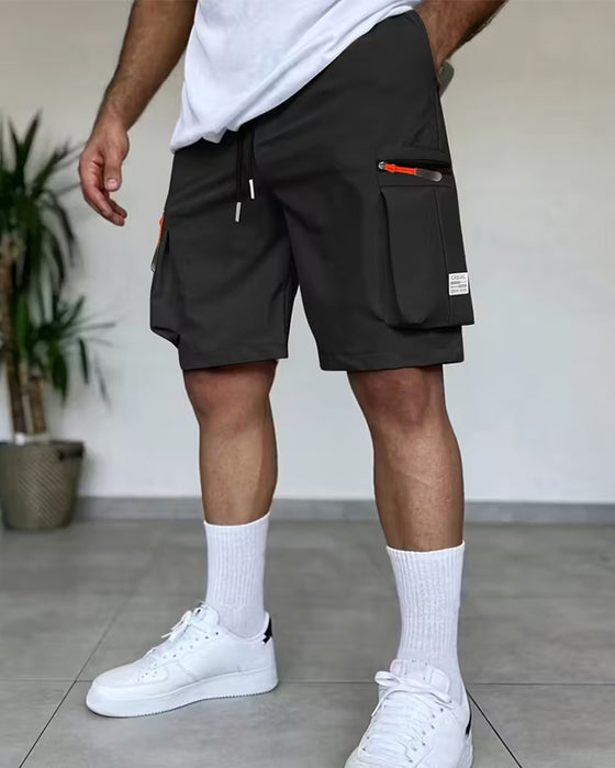 Heren Broek Effen Loose Fit Kort Cargo