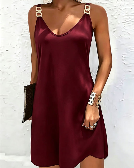 Jurk Casual Effen Kleur Camisole