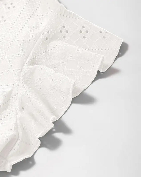 Jurk V-Hals Flutter Mouw