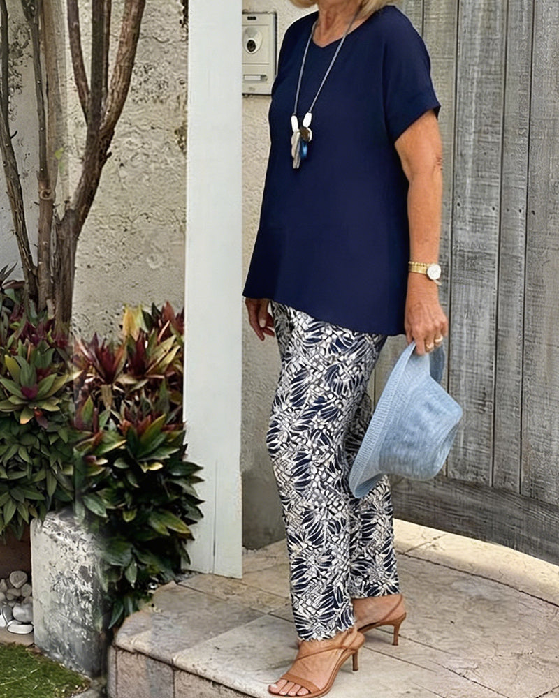 Set Effen Kleur Print Casual