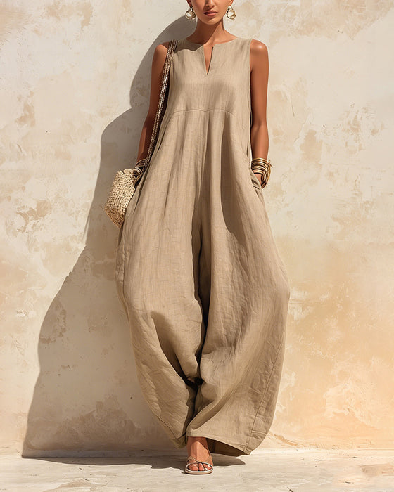Jumpsuit Kleine V-Hals Wijd