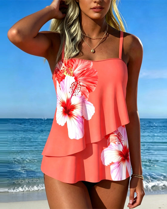Tankini Bloemenprint Vakantie Band