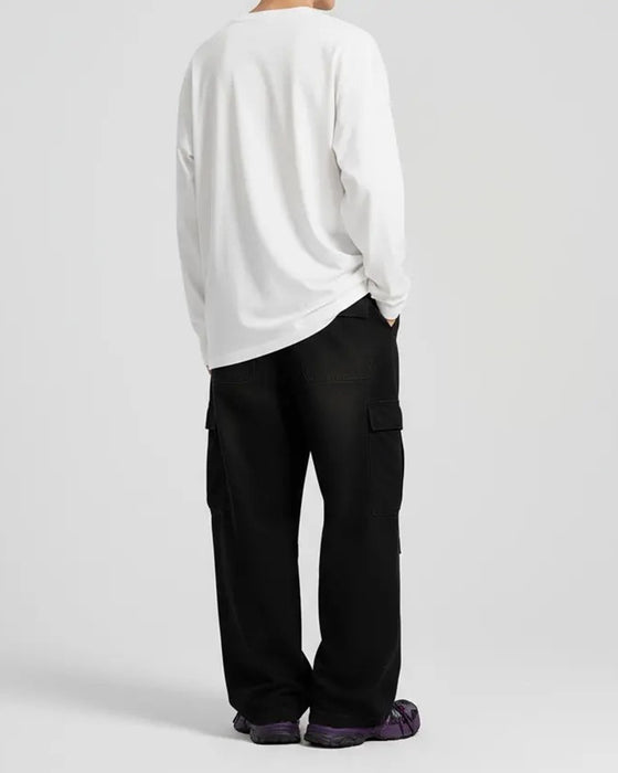 T-Shirt Heren Ronde Hals Lange Mouw Split