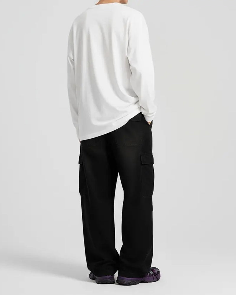 T-Shirt Heren Ronde Hals Lange Mouw Split
