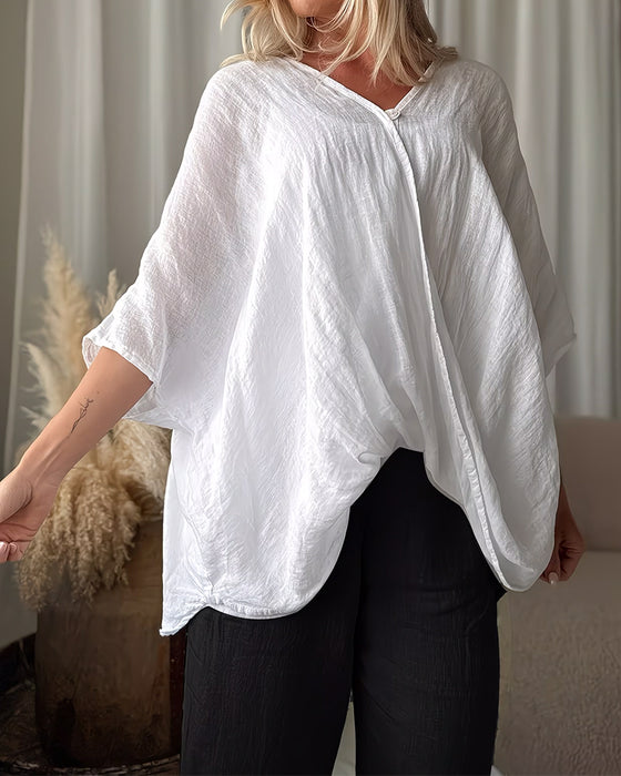 Blouse Los Vleermuis Mouw Effen