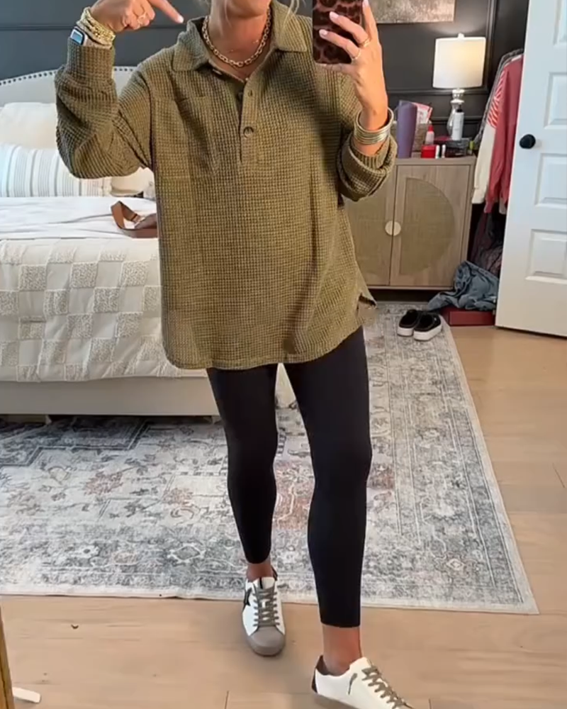 Sweater Polo Kraag Effen Kleur