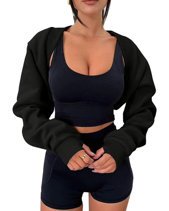 Sweatshirt Met Korte Cape En Capuchon