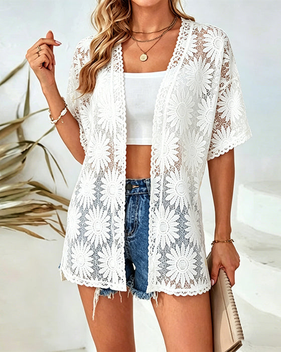 Cardigan Madeliefje Kant Effen Casual
