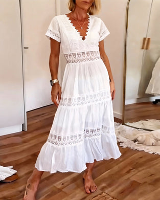 Jurk Diepe V-Hals Uitsnijding Maxi