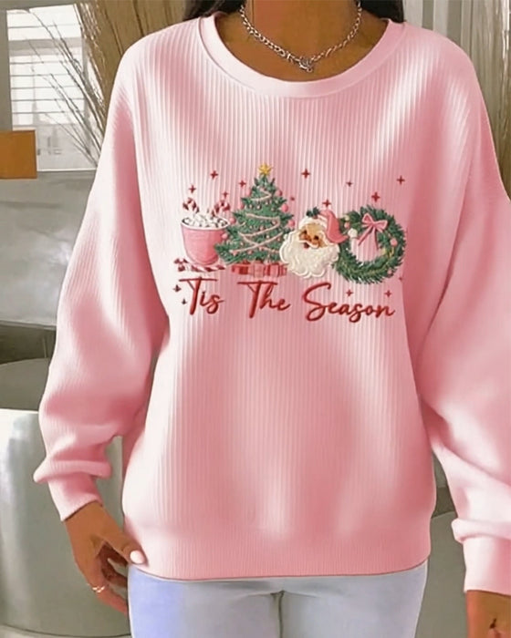 Langmouwige Sweatshirt Met Kerstmanpatroon