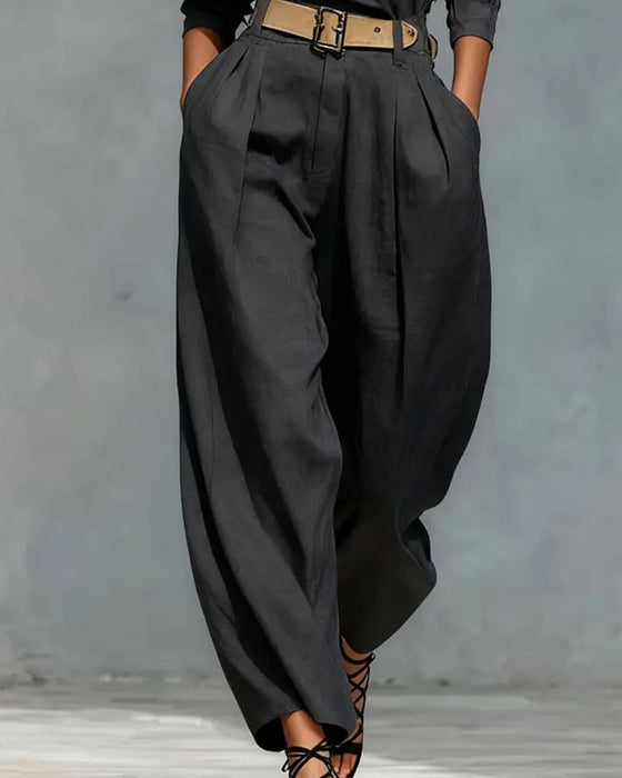 Broek Hoge Taille Wijd Pijp Wortel