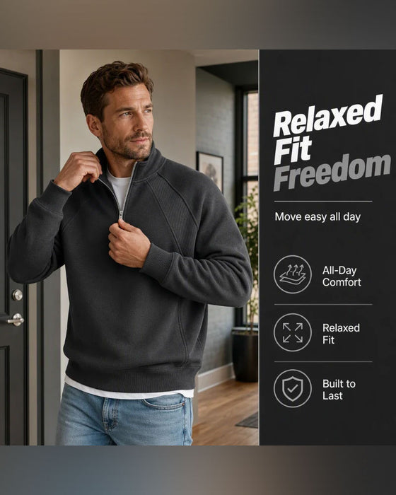 Sweatshirt Half Zip Staande Kraag