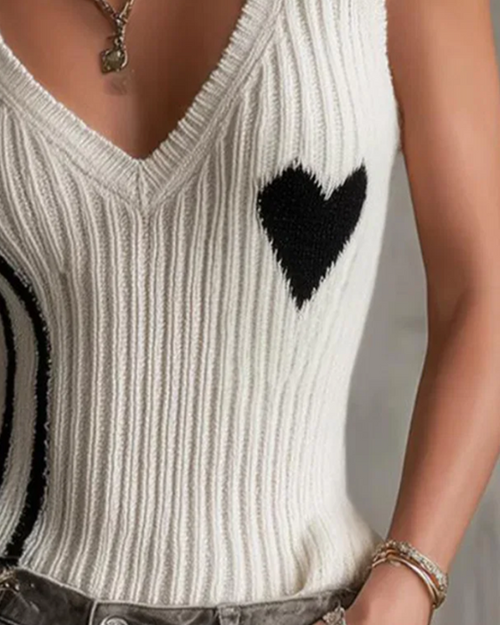 Pullover Casual Mouwloos V‑Hals