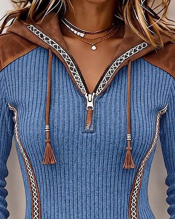 Top Capuchon Rits Casual