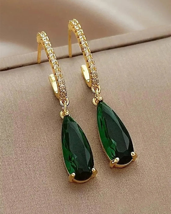 Oorbellen Kunstmatige Edelsteen & Rhinestone Decor Hangende Hoops