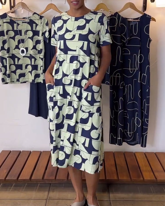 Kleed Casual Everyday Round Round Necked