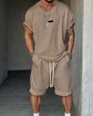 Tweedelig Set Casual Korte Mouw Trekkoord Shorts