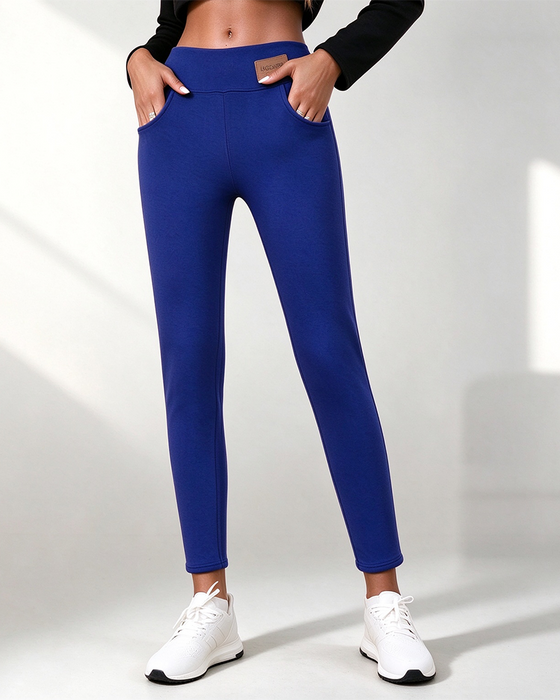 Leggings Fleece-Gevoerd Effen Zak