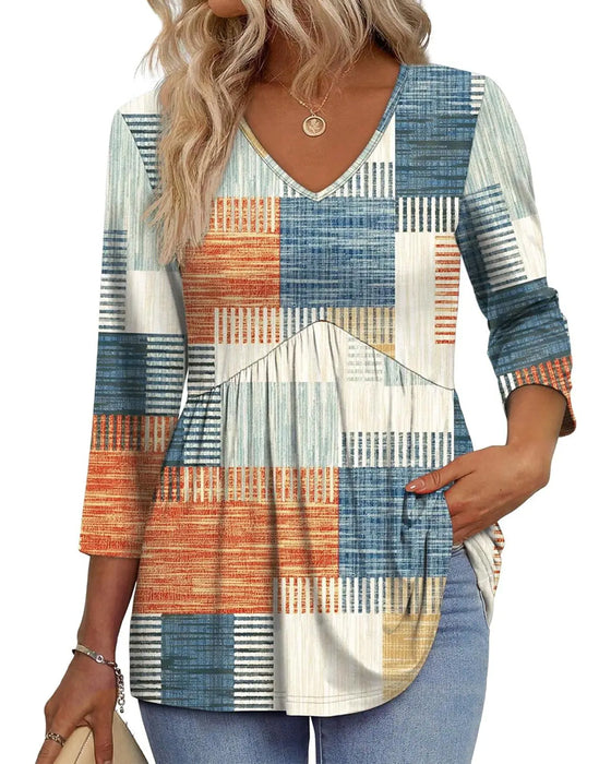 Blouse Los Driekwart Mouw Casual