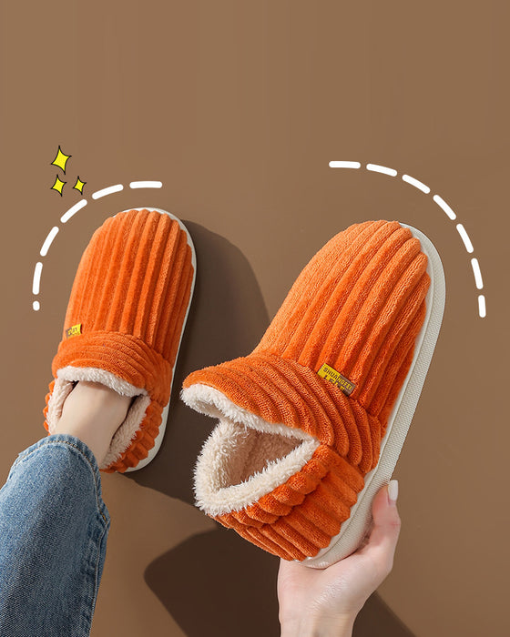 Thuis warme platte schoenen in effen kleur