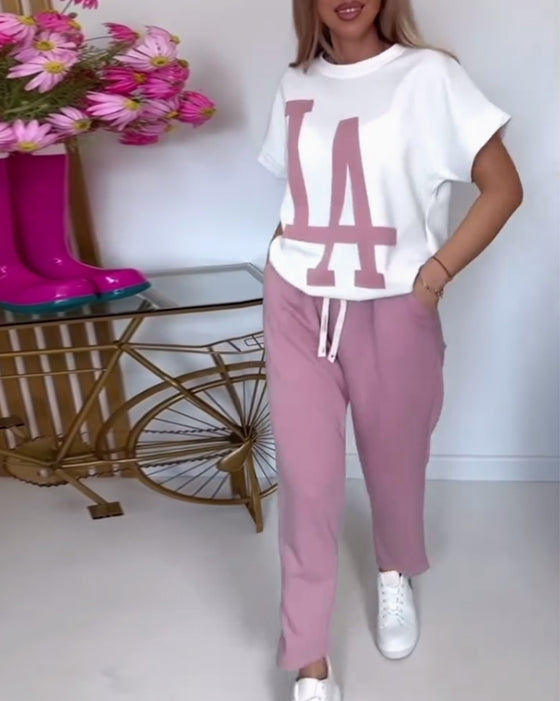 Stel Casual Letter Print Sports in