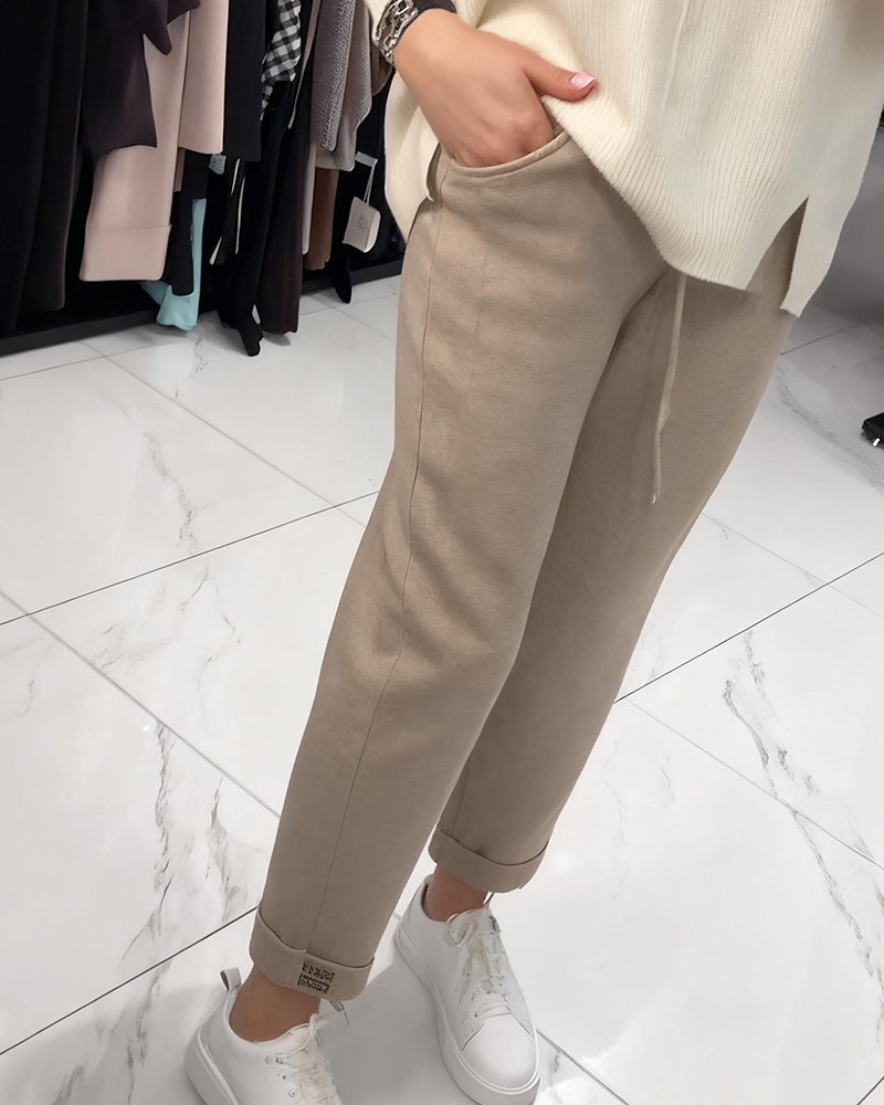 Broek Veters Gebreid Gekort