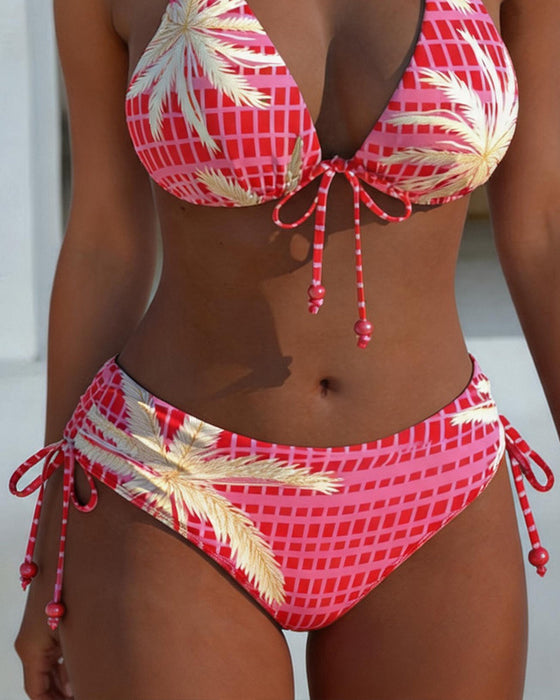 Bikinis Stropdas Print Halter