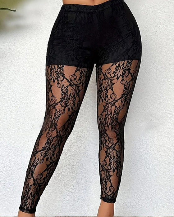 Broek Sheer Kant Skinny