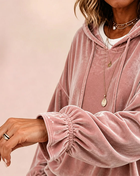 Hoodie Effen Kleur Lange Mouwen