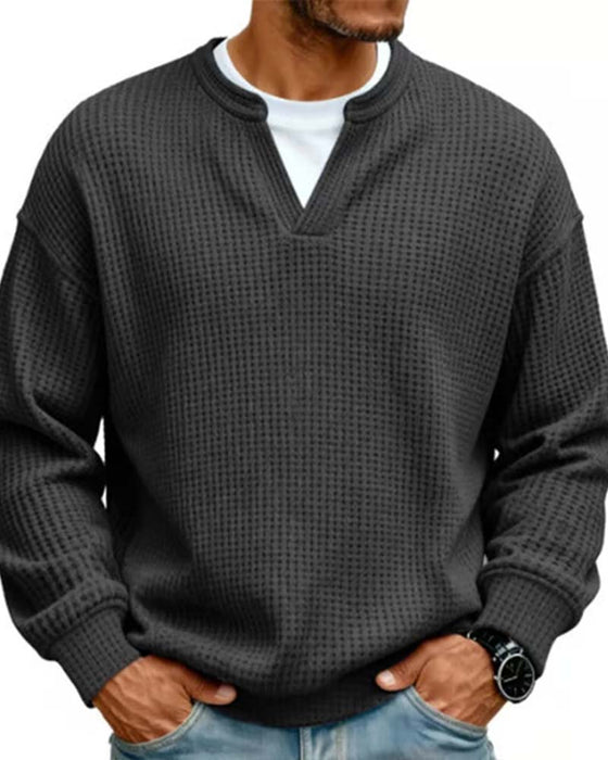 Sweatshirt Heren Ronde Hals Nep Gelaagd