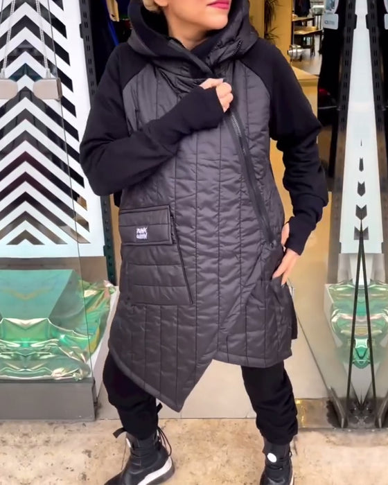 Casual jas met capuchon en zak