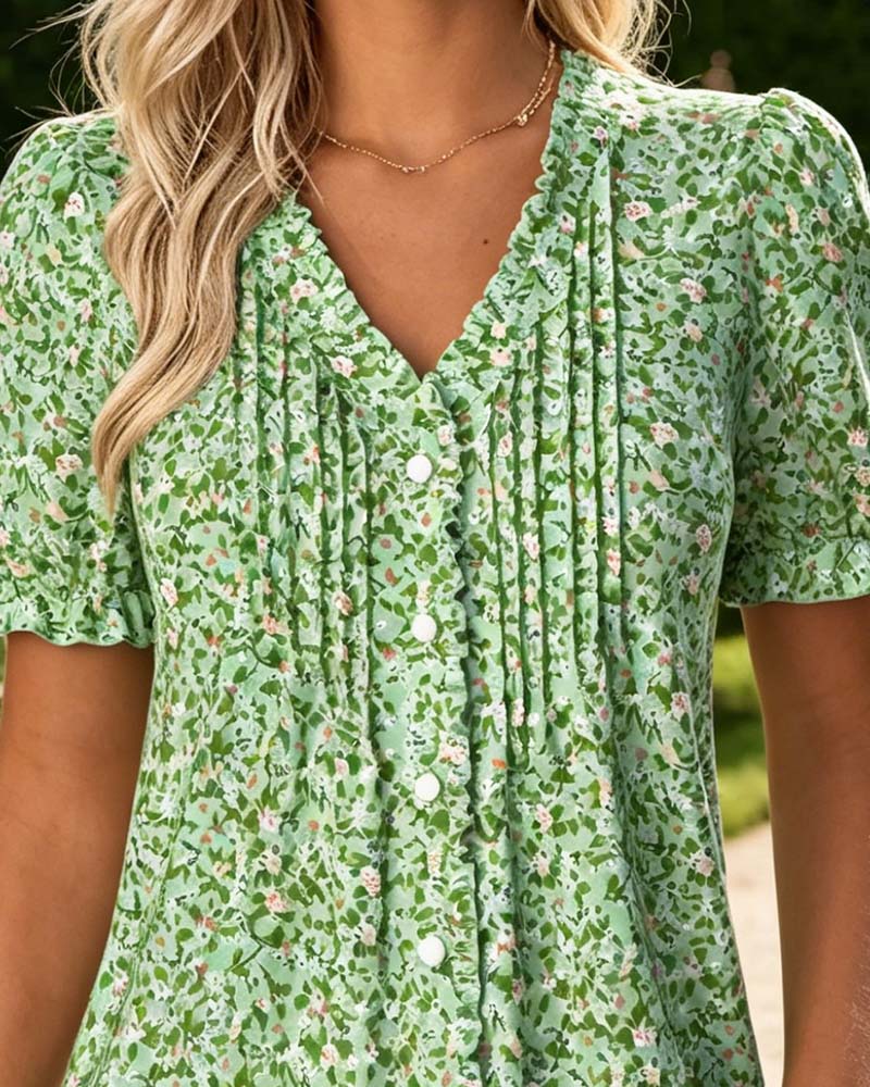 Blouse V-Hals Bloemenprint